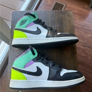 Jordan Kids Sneakers - Black, White, Green, Purple, Yellow